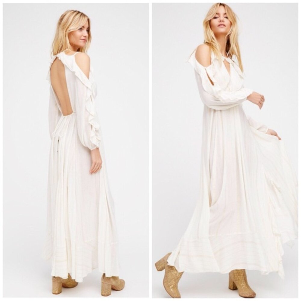 Free people The Huxley Metallic Stripe Maxi Dress M